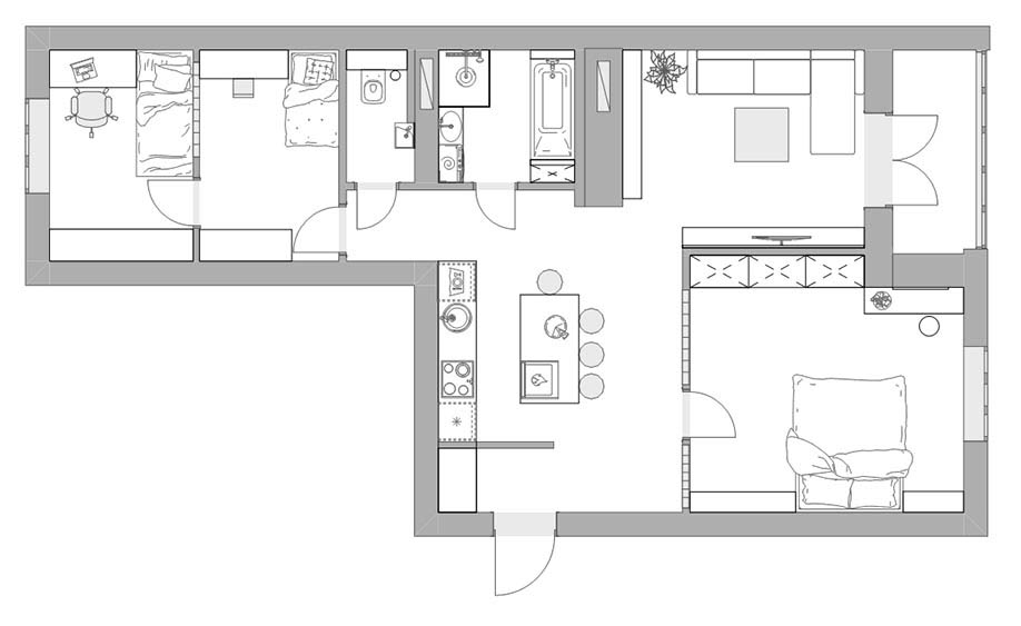 Home office arrangement created with a floor plan creator